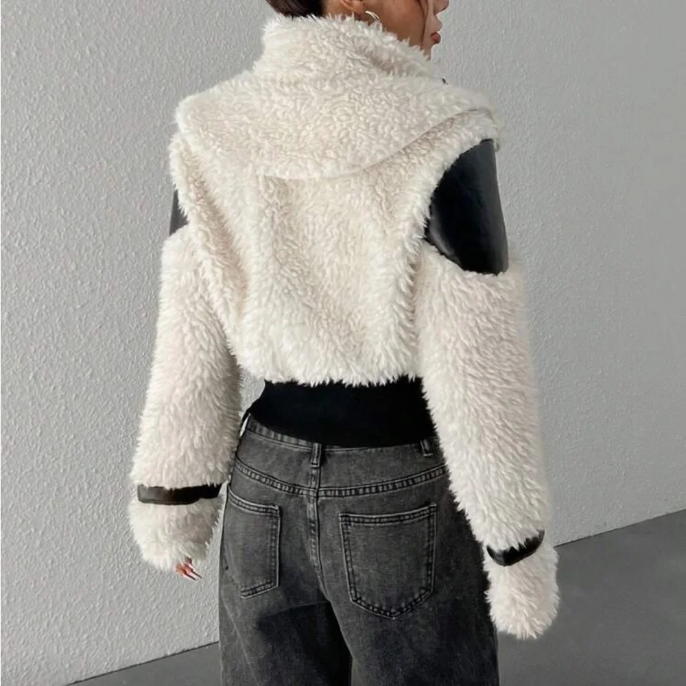 Black and White Teddy Jacket - Picture 5 of 6